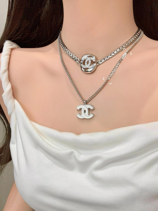 Chanel White Brass Necklace