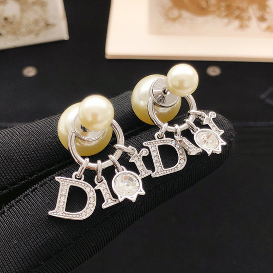 Dior Brass Logo Earrings