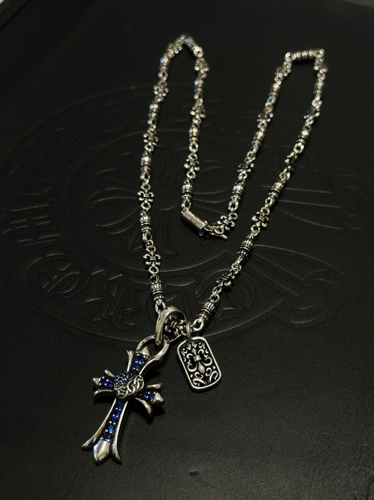Chrome Hearts Sterling Silver Cross Necklace