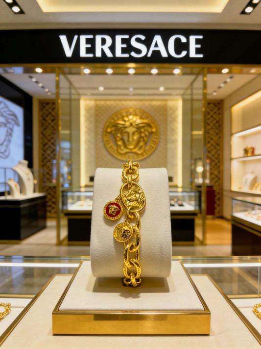 Versace Sterling Silver Chain Bracelet