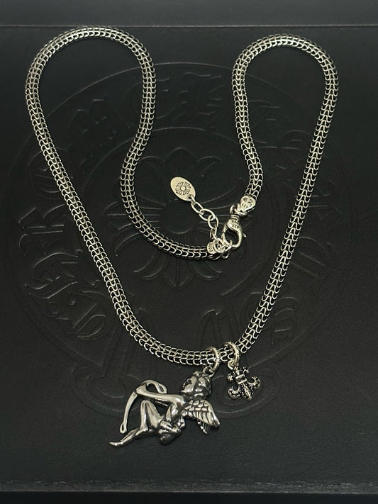 Chrome Hearts Sterling Silver Cross Necklace