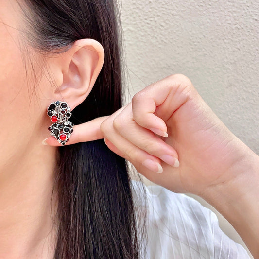 Saint Laurent Sterling Silver Vintage-Finish Earrings