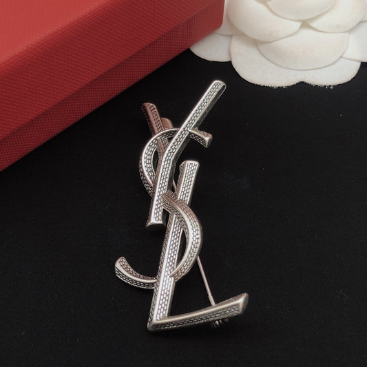 Saint Laurent Silver Brooch