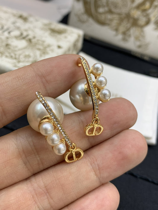 Dior Sterling Silver Pearl Earrings