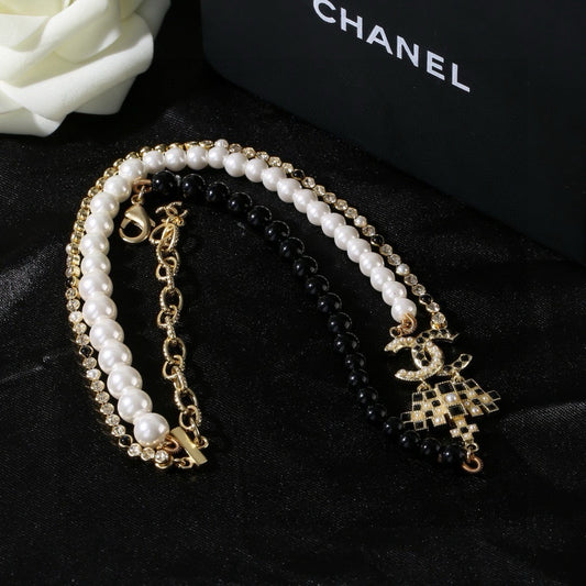 Chanel Brass Pearl Necklace