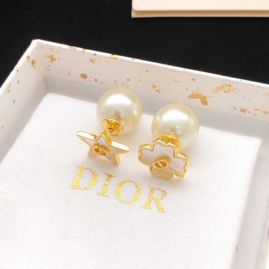Dior Brass Clover Earrings
