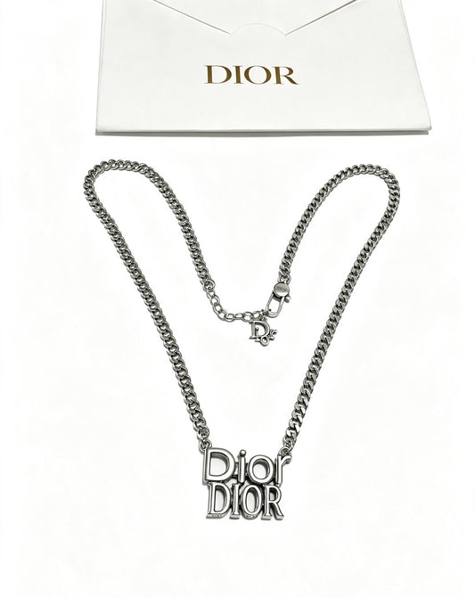 Dior Sterling Silver Chain Necklace