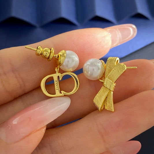 Dior Brass Bow Earrings