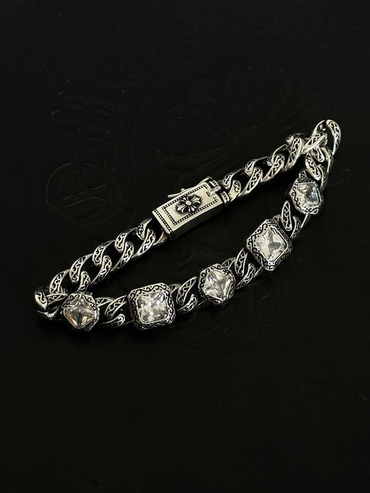 Chrome Hearts Sterling Silver Cross Bracelet