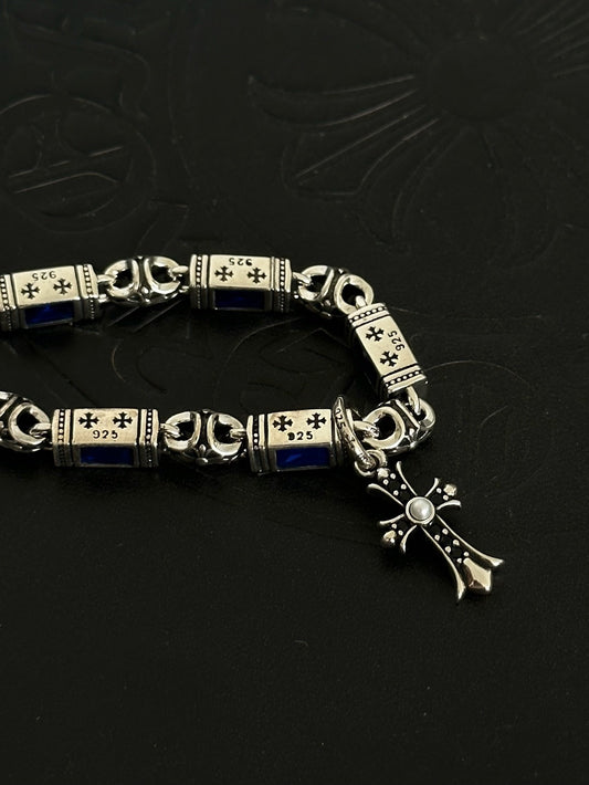 Chrome Hearts Sterling Silver Cross Bracelet