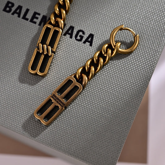 Balenciaga Brass Vintage-Finish Earrings