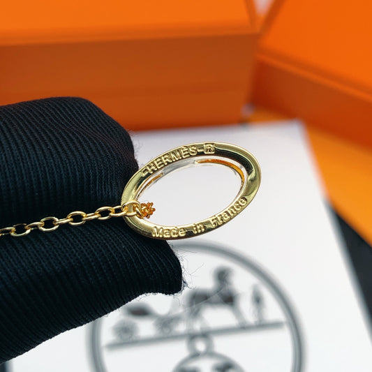 Hermes Gold Brass Necklace