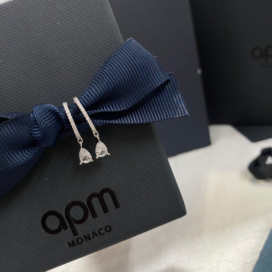 APM Monaco White Crystal Earrings