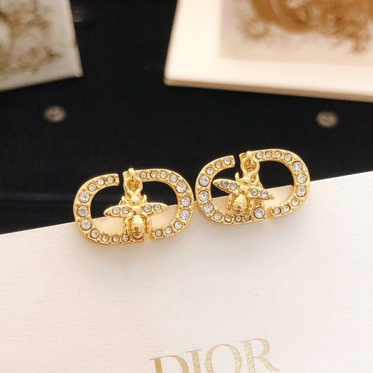 Dior Brass Bee Earrings
