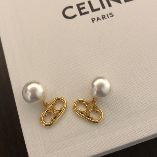 Celine Logo Earrings