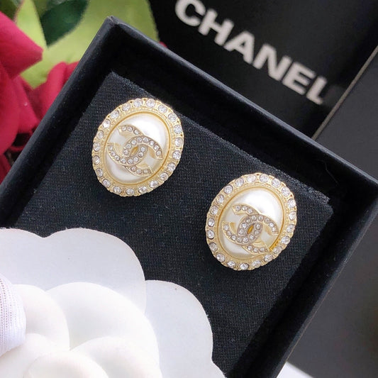 Chanel Black Pearl Earrings