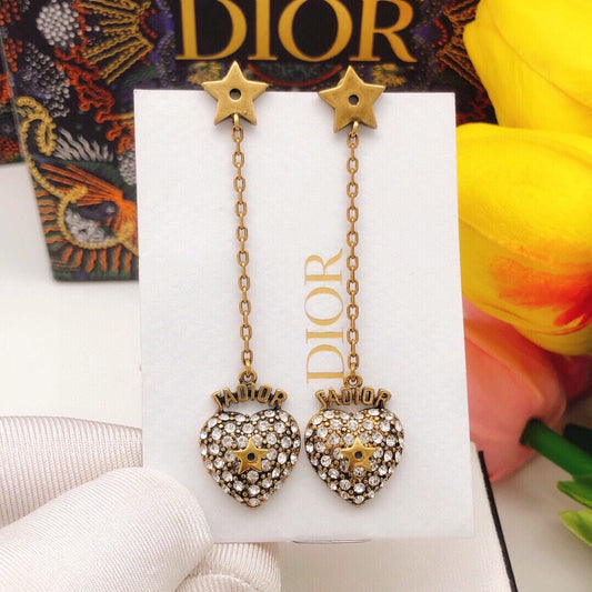 Dior Sterling Silver Heart Earrings
