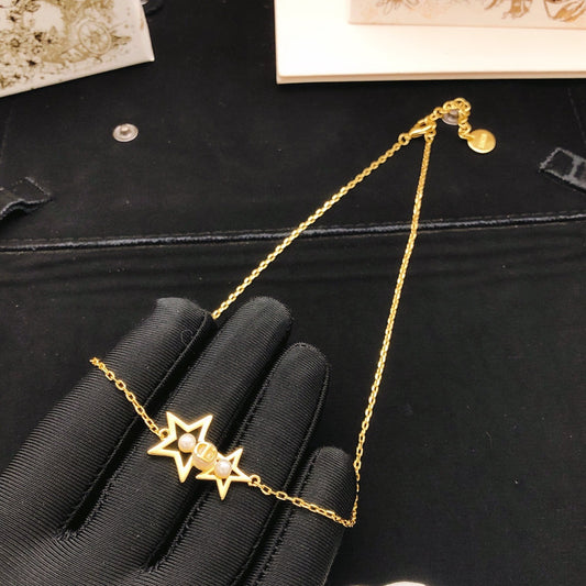 Dior Brass Star Necklace