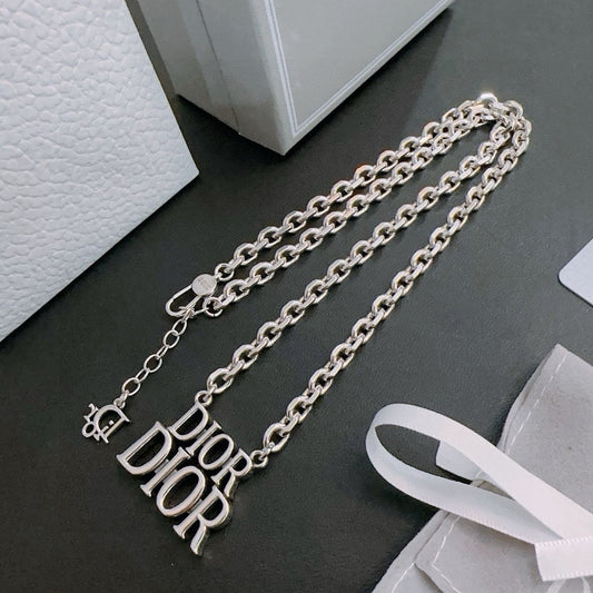 Dior Sterling Silver Chain Necklace