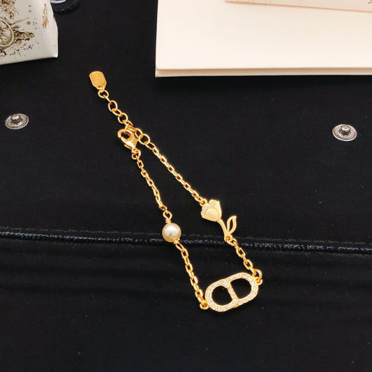 Dior Brass Floral Bracelet