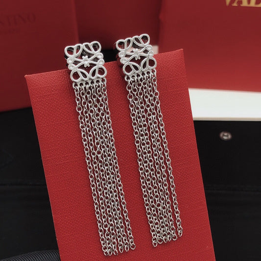 Loewe Silver Brass Tassel Earrings