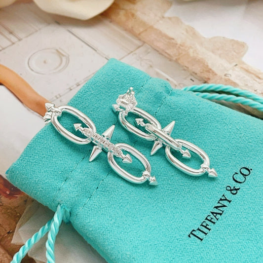 Tiffany & Co. Silver Brass Tassel Earrings