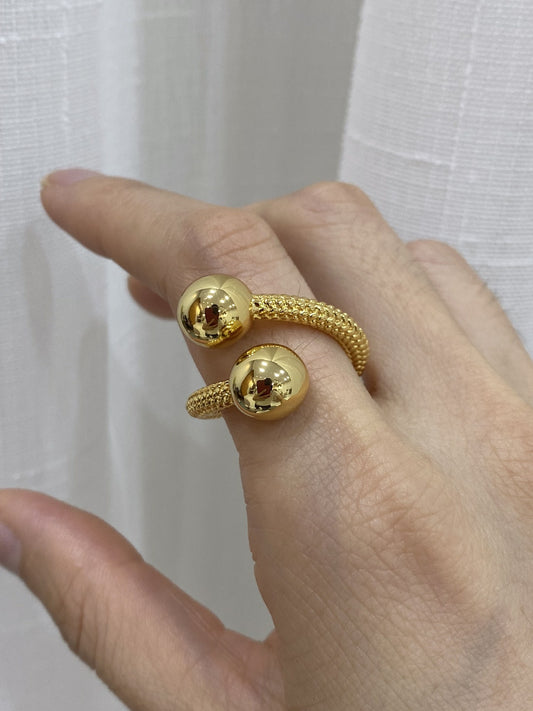 Bottega Veneta Brass Vintage-Finish Ring