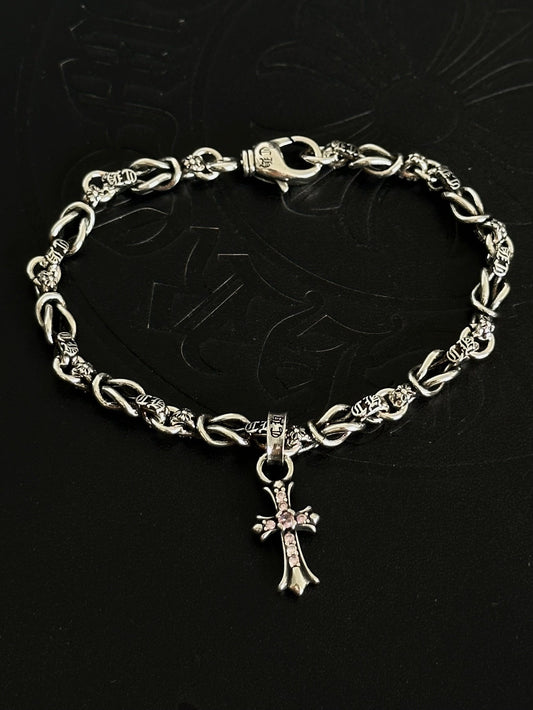 Chrome Hearts Sterling Silver Cross Bracelet