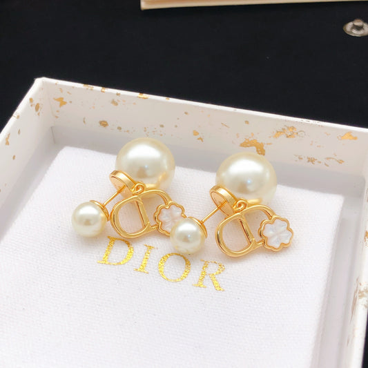 Dior Brass Clover Earrings