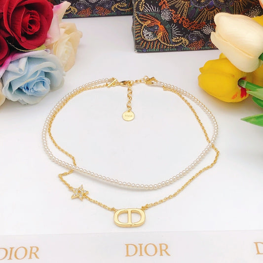 Dior Brass Star Necklace