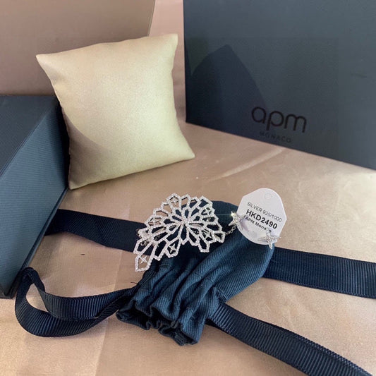 APM Monaco White Openwork Earrings
