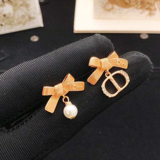 Dior Brass Bow Earrings