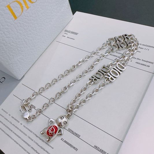 Dior Sterling Silver Chain Necklace
