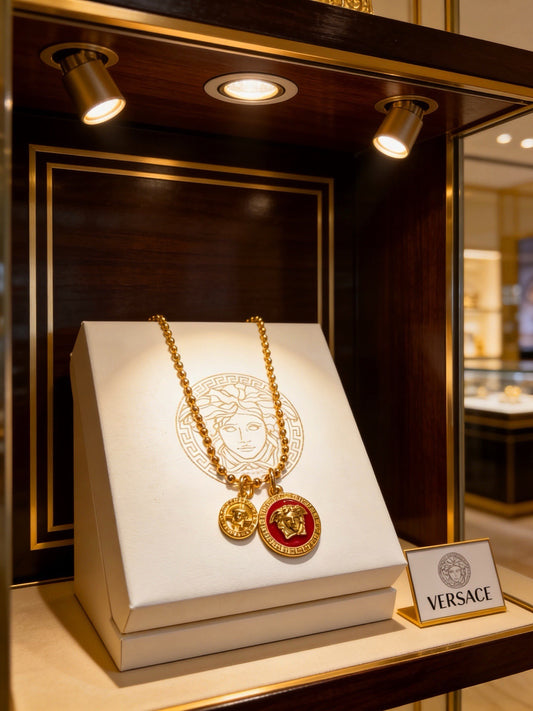 Versace Sterling Silver Chain Necklace