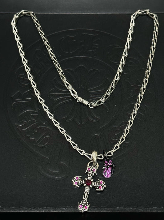 Chrome Hearts Sterling Silver Cross Necklace
