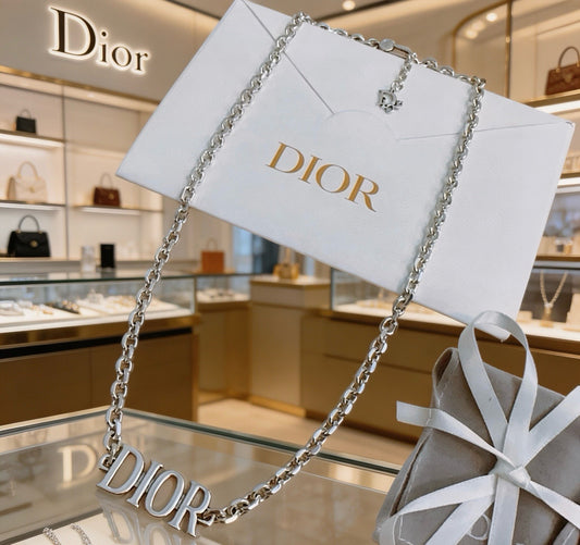 Dior Sterling Silver Chain Necklace