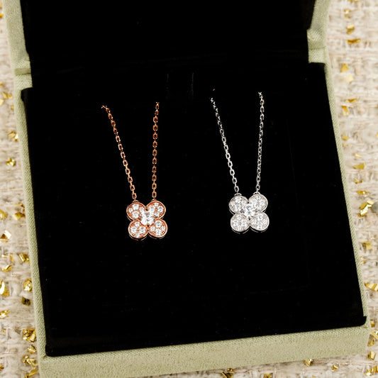 Van Cleef & Arpels Sterling Silver Alhambra Necklace