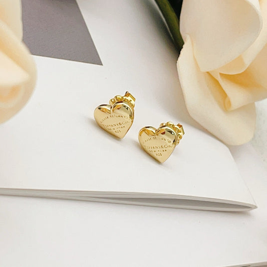 Tiffany & Co. Gold Brass Heart Earrings