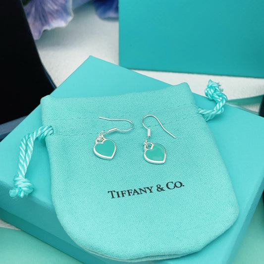 Tiffany & Co. Silver Brass Heart Earrings