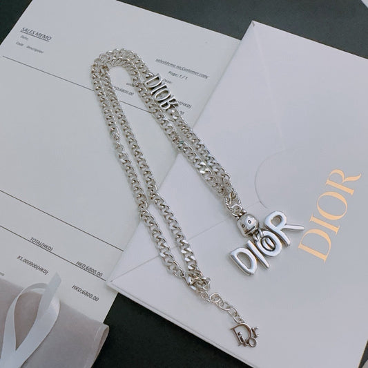Dior Sterling Silver Chain Necklace