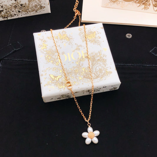 Dior Brass Sunburst Necklace