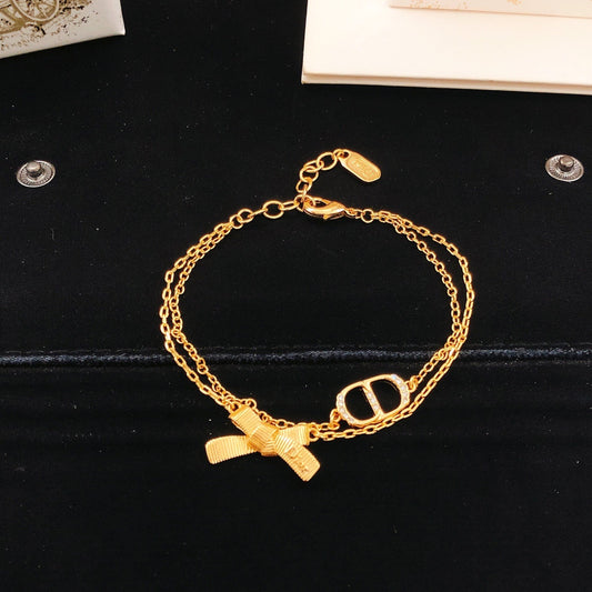 Dior Brass Bow Bracelet