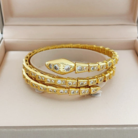 Bvlgari Gold Brass Serpent Bracelet