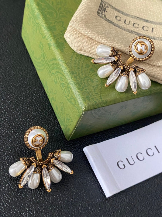 Gucci Brass & Sterling Silver Earrings