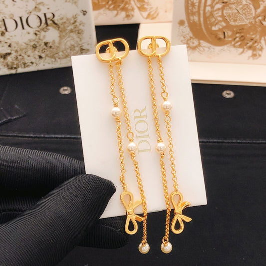 Dior Brass Bow Earrings