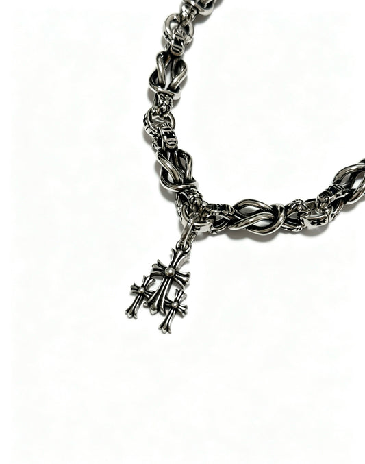 Chrome Hearts Sterling Silver Cross Bracelet