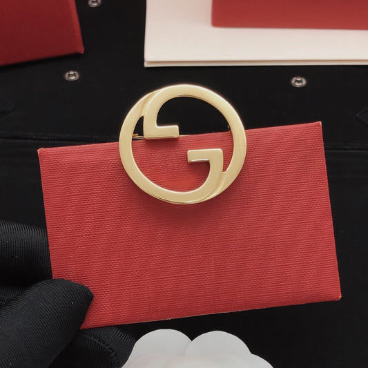 Gucci Brass Round Brooch