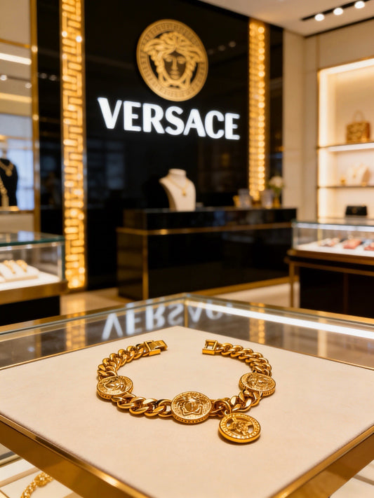 Versace Sterling Silver Chain Bracelet