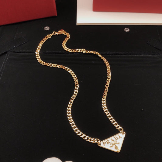 Prada White Brass Necklace