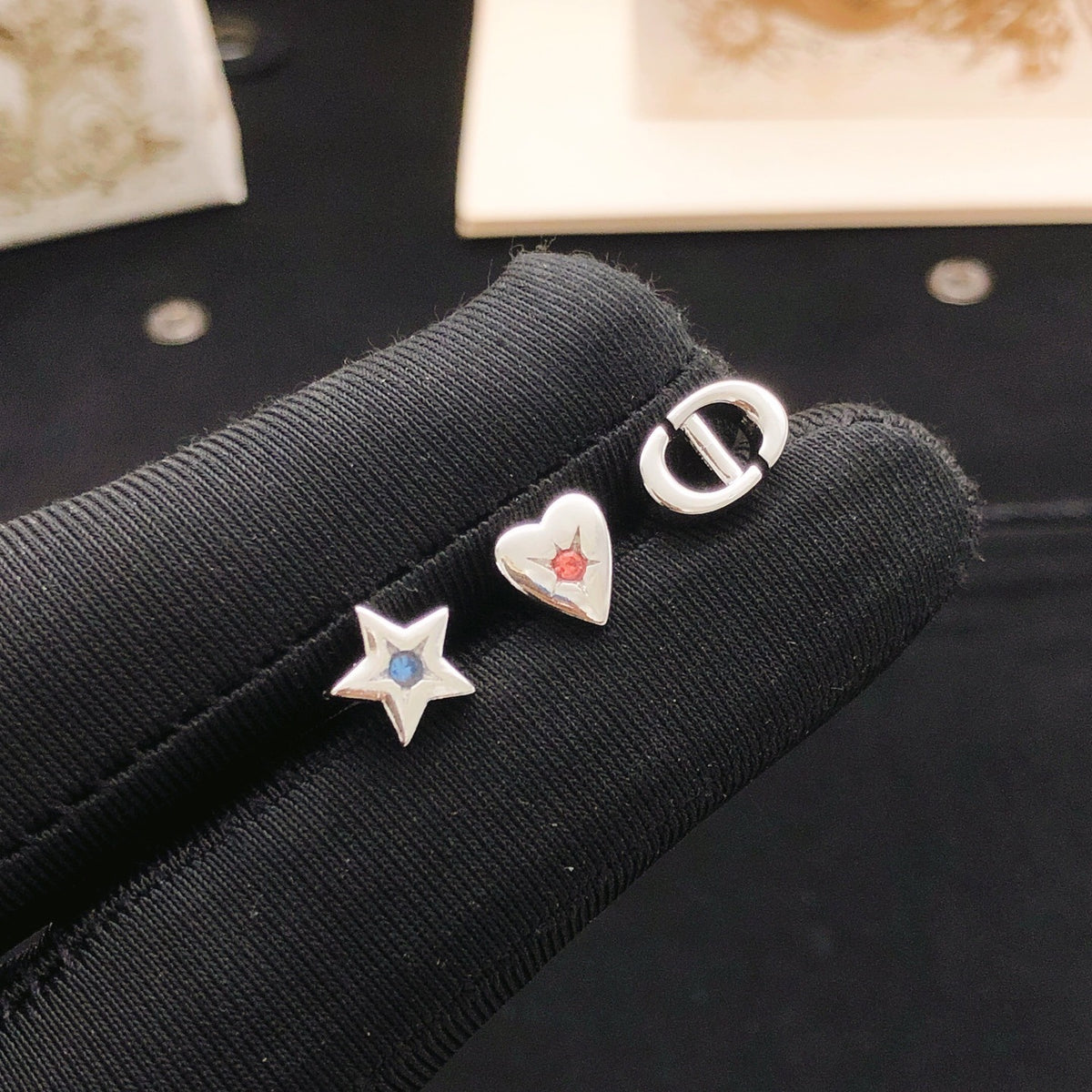 Dior Brass Heart Earrings